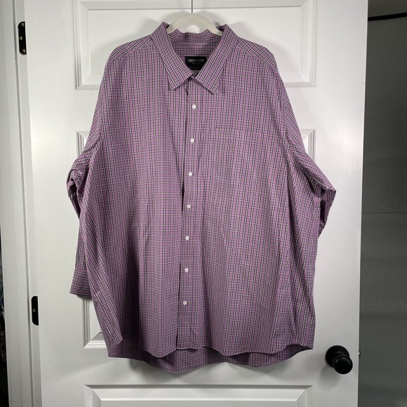 Giorgenti New York Custom Tailored Business Dress Shirt Size 3X 4X Purple Black - Picture 3 of 4